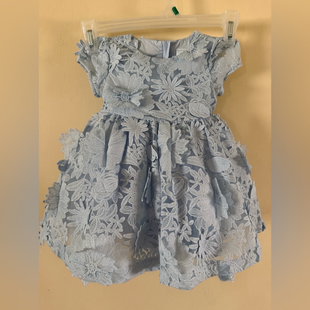 Toddler Girl - Beautiful 3D lace floral dress by Edgehill collection.